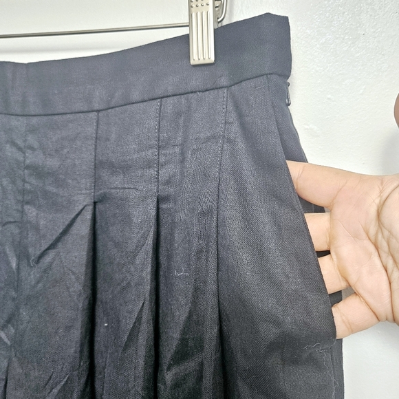 Banana Republic Lenin Blend Black Ultra Wide Lina Palazzo Pants Pocket Sz 8 New - Picture 12 of 16